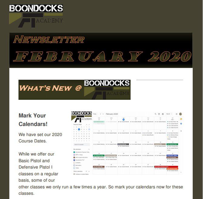 BoondocksFTA™ Newsletter