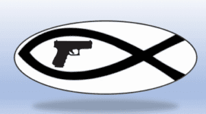 A gun in a symbol