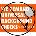 A cancel symbol on a universal background checks