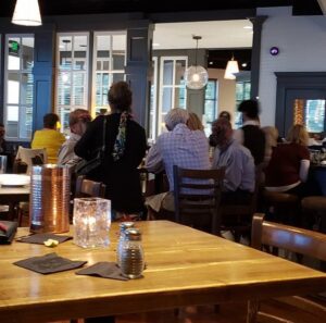 Customers dining in an eatery